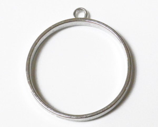 画像1: レジン用ラウンド空枠/薄型30mm/ニッケル(1個) (1)