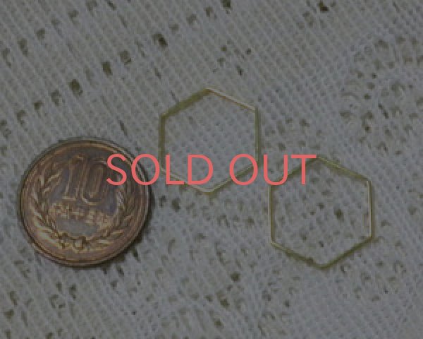 画像2: /ブラス/ヘキサゴンフープL/K16GP(2個) (2)