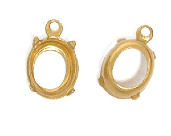 画像1: 10×8mm用/ブラスセッティング/オープンバック(1個) (1)