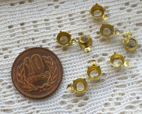 画像2: 30ss用/ブラスセッティング/オープンバック(1個) (2)