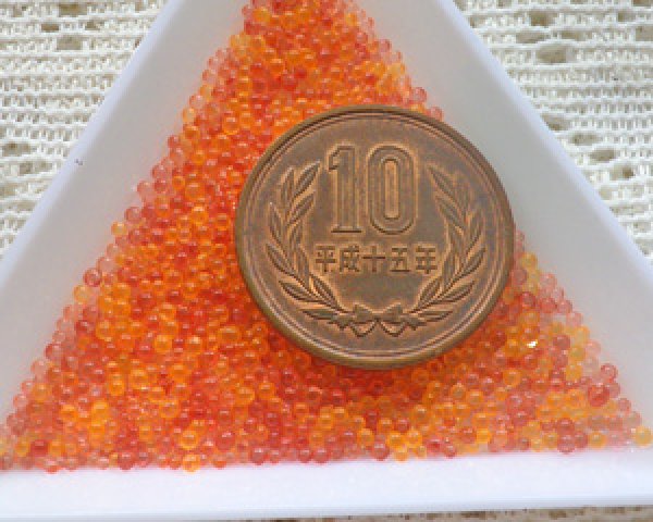 画像2: ノーホールガラスボール/オレンジミックス(10g)/売り切りSALE 50%OFF (2)