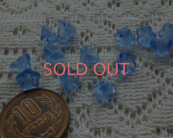 画像3: チェコ/蓄光ビーズ/ベルフラワー/ブルー(4個) (3)