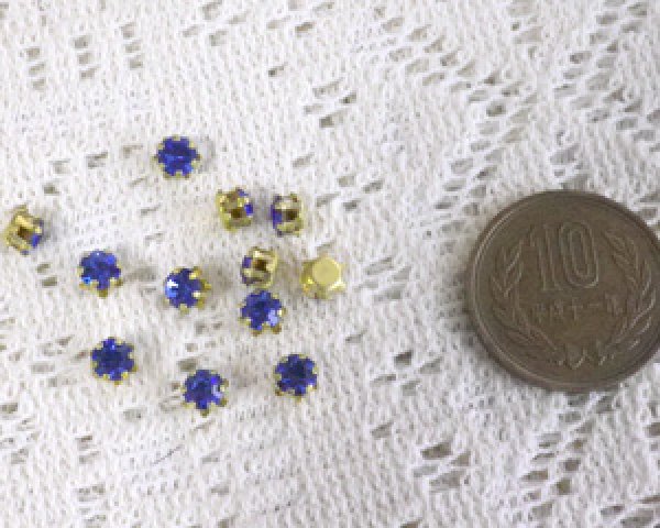 画像2: ヴィンテージ/プリセットパーツ/サファイア(5個) (2)