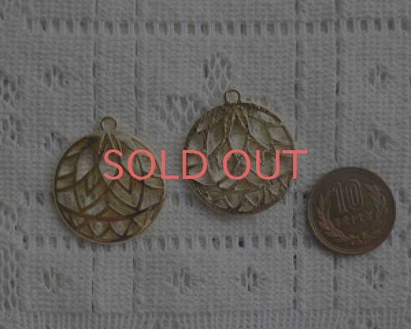 画像2: /メタルチャーム/手鞠/ライトゴールド(1個) (2)