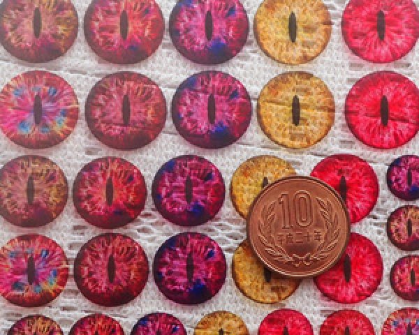 画像2: レジン封入シート/Dragon Eye/red/A6 (2)