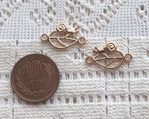 画像2: メタルコネクター/カタツムリ/ローズゴールド(3個) (2)