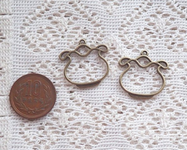 画像2: 切りSALE 70%OFF/レジン用カラワク/金魚鉢/S/金古美(1個) (2)