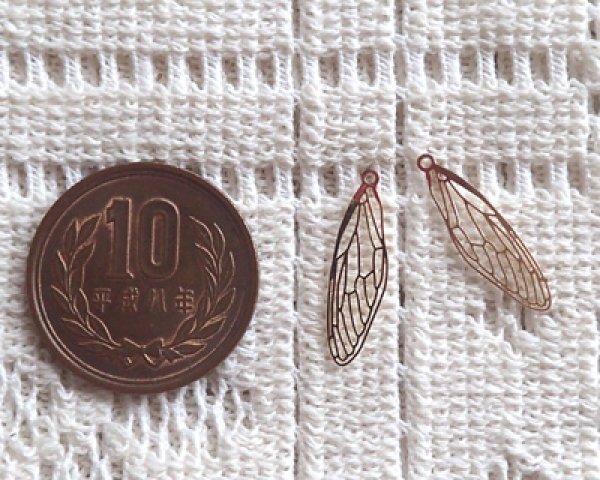 画像2: メタルチャーム/蝉の翅(2枚) (2)