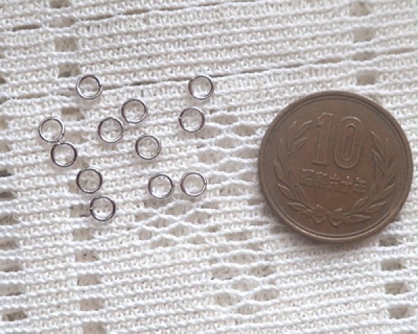 画像2: 丸カン/本ロジウムメッキ/4mm(20個) (2)