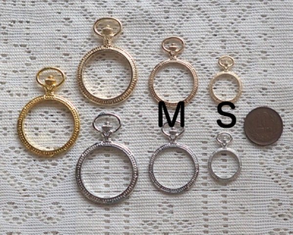 画像2: セッティング/メタル/デザイン空枠/ラウンド/ニッケル/S(1個) (2)