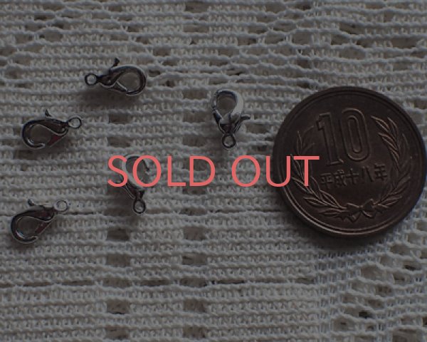 画像2: カニカン10mm/本ロジウムメッキ(5個入り) (2)