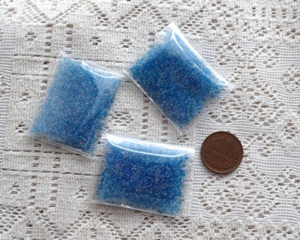 画像3: ノーホールガラスボール/ブルーオーロラミックスS(10g)/売り切りSALE 50%OFF (3)