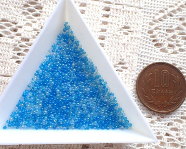 画像2: ノーホールガラスボール/ブルーオーロラミックスS(10g)/売り切りSALE 50%OFF (2)