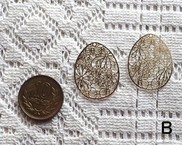 画像2: 銅製透かしパーツ/卵型B(2枚)/売り切りSALE 50%OFF (2)