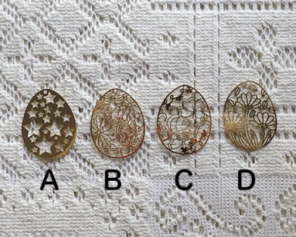 画像3: 銅製透かしパーツ/卵型B(2枚)/売り切りSALE 50%OFF (3)