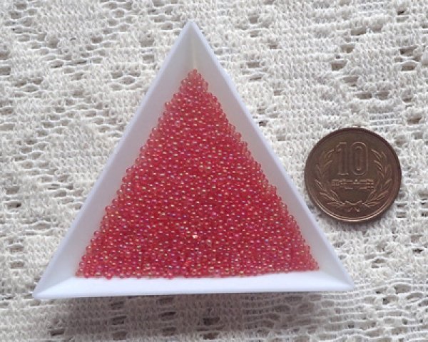 画像2: ノーホールガラスボール/レッドオーロラミックス(10g)/売り切りSALE 50%OFF (2)