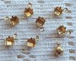 画像1: 4mmスクエア用/ブラスセッティング/クローズドバック/1リング(1個) (1)
