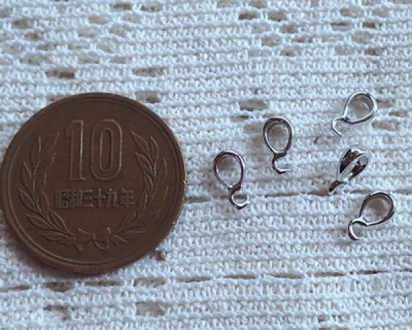 画像1: カン付きバチカン金具/本ロジウムメッキ（1個) (1)