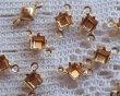 画像1: 4mmスクエア用/ブラスセッティング/クローズドバック/2リング(1個) (1)
