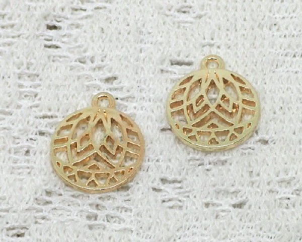 画像2: /メタルチャーム/ミニ手鞠/ライトゴールド(2個) (2)