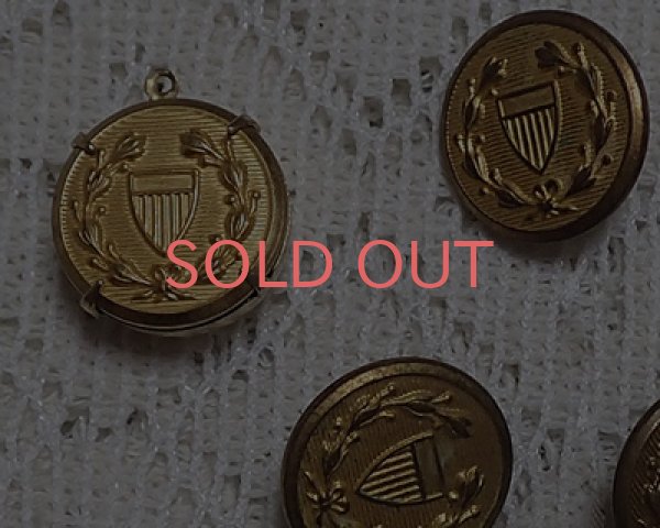 画像4: ヴィンテージ/アメリカ/メタルボタン/クレスト&リース(1個) (4)