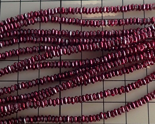 画像2: チェコガラスビーズ/ミニロンデル/ミラークランベリー(45個) (2)