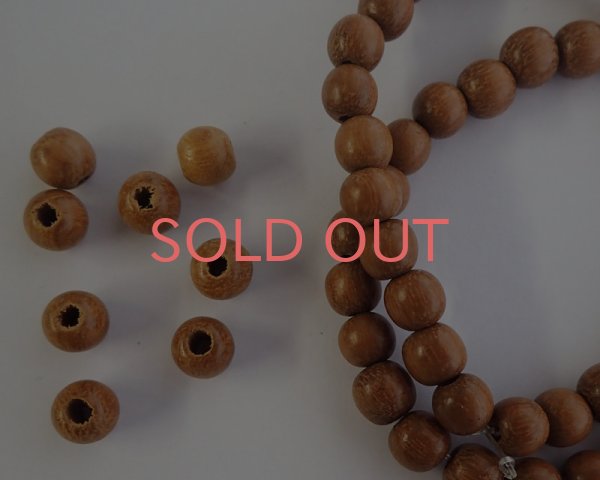 画像1: ウッドビーズ/ラウンド/ナチュラル/約7〜9mm(10個) (1)