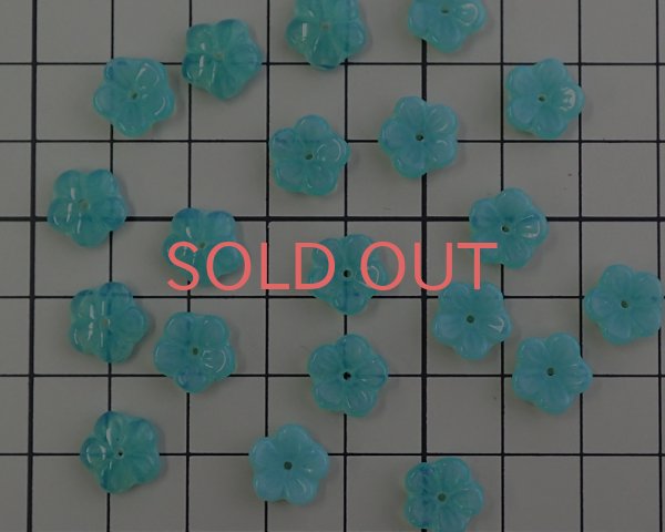 画像2: チェコガラスビーズ/フラワー/ミントオパール/約10mm(10個) (2)