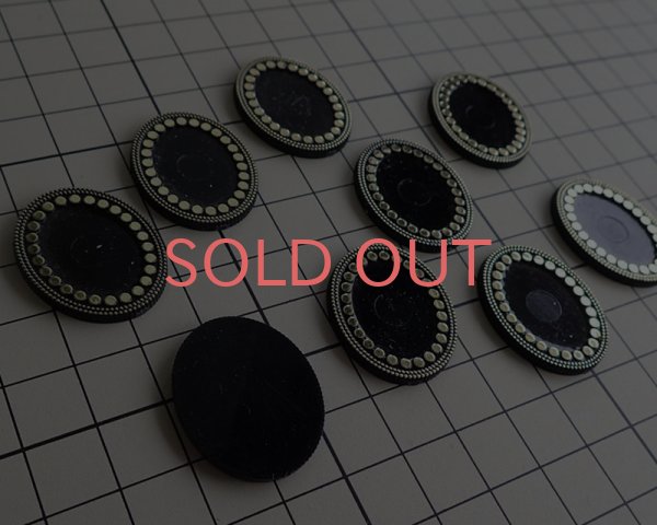 画像2: ヴィンテージ/プラスチック/ブラック×ゴールドドット(1個) (2)