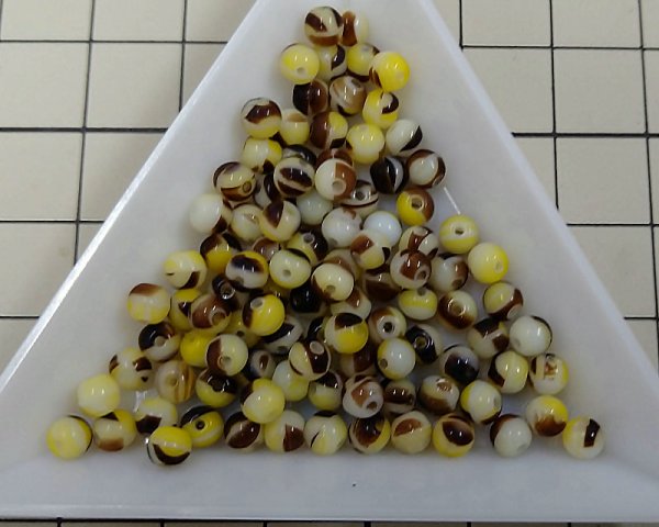 画像2: チェコガラスビーズ/ラウンド/チョコバナナ/約4mm(45個) (2)