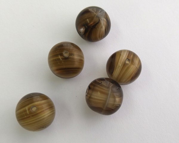 画像3: ns179/ヴィンテージ/ドイツ/ラージラウンド/カーキブラウンストライプギブレ/約13mm(1個) (3)