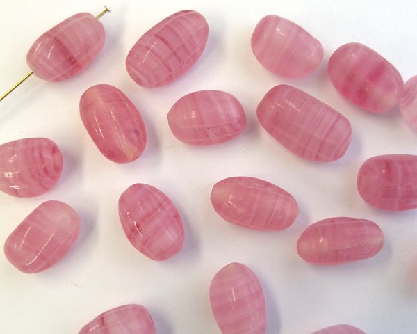 画像3: ヴィンテージ/日本/ランプワーク/ローズストライプミックス(8個) (3)