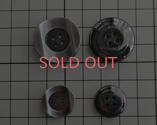 画像2: デッドストック/日本/プラスチックボタン/アンティークシルバー(1個) (2)