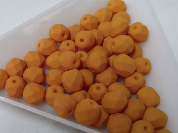 画像2: チェコガラスビーズ/ファイアポリッシュ/6mm/マットパンプキン(10個) (2)