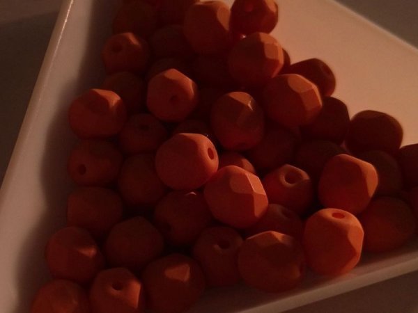 画像3: チェコガラスビーズ/ファイアポリッシュ/6mm/マットパンプキン(10個) (3)