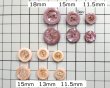 画像2: デッドストック/日本/プラスチックボタン/ゴールドサークル/ローズピンク(1個) (2)