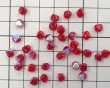 画像2: チェコガラスビーズ/バイコン/シャムルビーオーロラ/6mm(10個) (2)