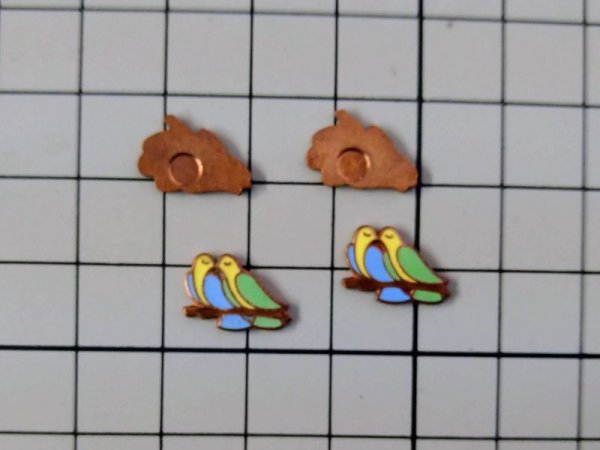 画像3: ヴィンテージ/USA/メタルパーツ/カラフルバード(1個) (3)