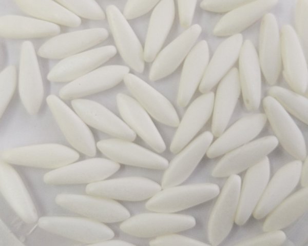 画像4: チェコガラスビーズ/蓄光/ダガー/パウダリーホワイト(4個) (4)