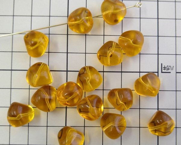 画像2: チェコガラスビーズ/ラージバロック/トパーズ/約13mm(1個) (2)