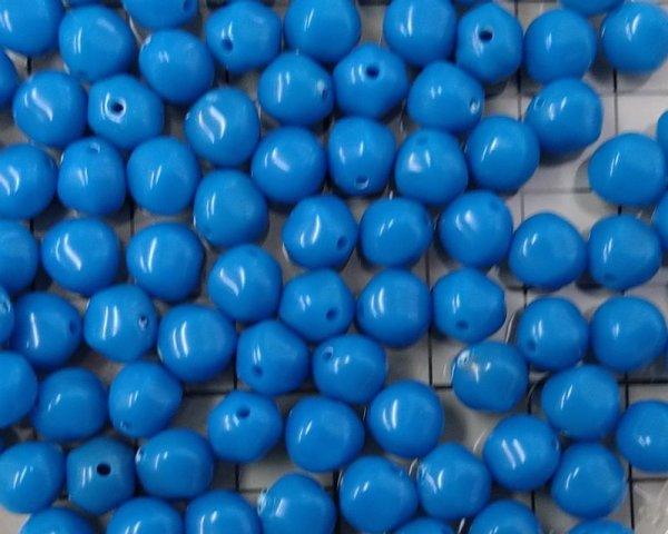 画像2: ヴィンテージ/ドイツ/ルーサイト/バルーンS/ブルー/約8mm(2個) (2)