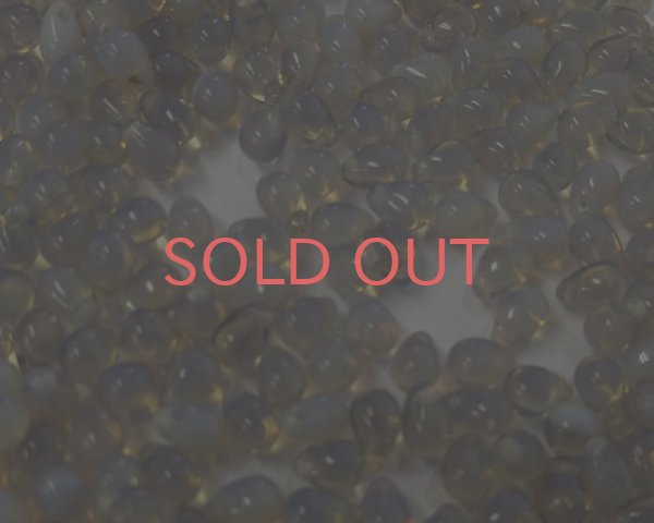 画像2: チェコガラスビーズ/ドロップ/グレイッシュオパールミックス/約4×6mm(45個) (2)