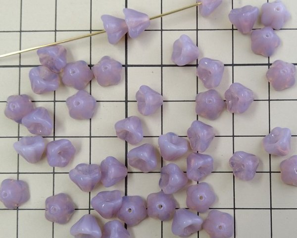 画像2: チェコガラスビーズ/ベルフラワー/アメシストオパール(10個) (2)