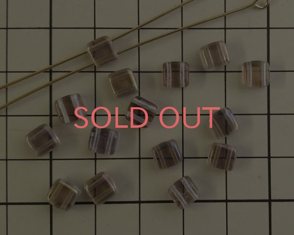 画像2: チェコガラスビーズ/2ホールタイル/トワイライトグレー(10個) (2)