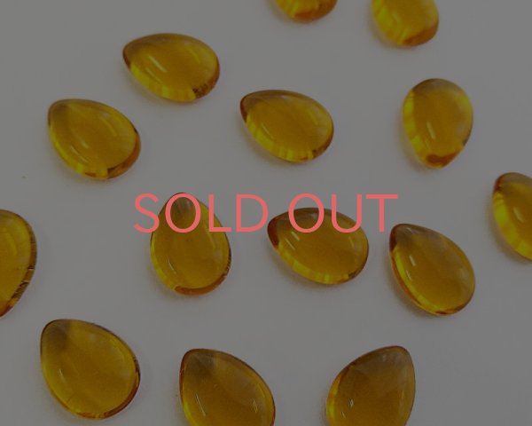 画像1: ヴィンテージ/ドイツ/ガラス/トパーズ/ドロップ/約14×10mm(1個) (1)