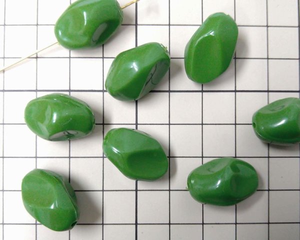 画像2: ヴィンテージ/ドイツ/プラスチック/ツイストオーバル/モスグリーン(1個) (2)