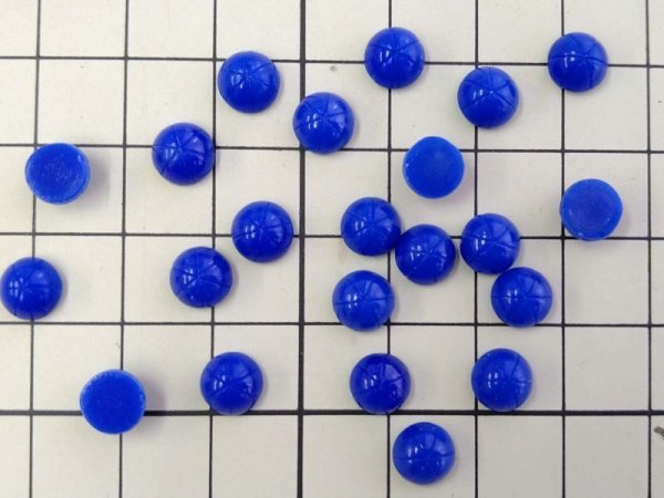 画像2: ns222/ヴィンテージ/ドイツ/ガラスカボション/ネイビースター/約7mm(1個) (2)