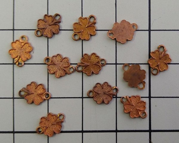 画像2: ヴィンテージ/ブラスコネクター/よつばのクローバー(1個) (2)