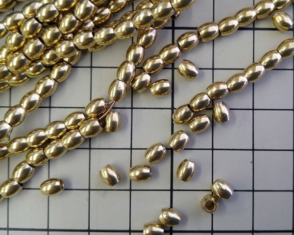 画像2: メッキなし真鍮/ビーズ/ナツメ/約5mm(10個) (2)