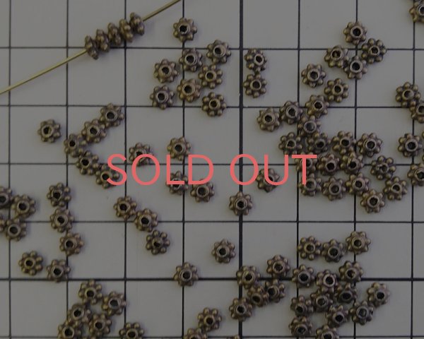 画像2: デッドストック/メタルリトルロンデル/金古美/約4mm(10個) (2)